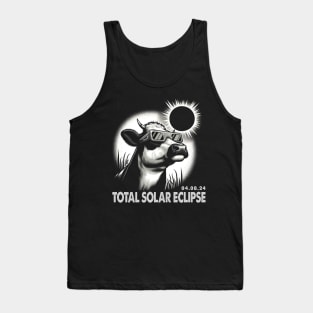 Celestial Cow Eclipse: Trendy Tee for Cow Enthusiasts and Eclipses Tank Top